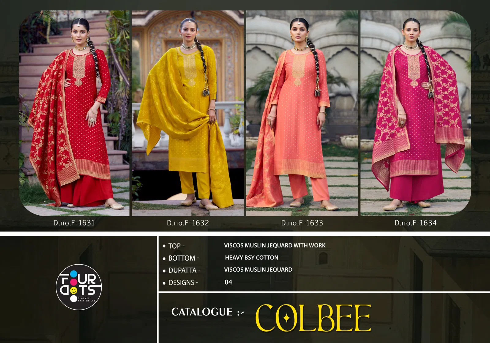 Colbee By Fourdots Viscos Muslin Designer Salwar Suits Wholesale In India